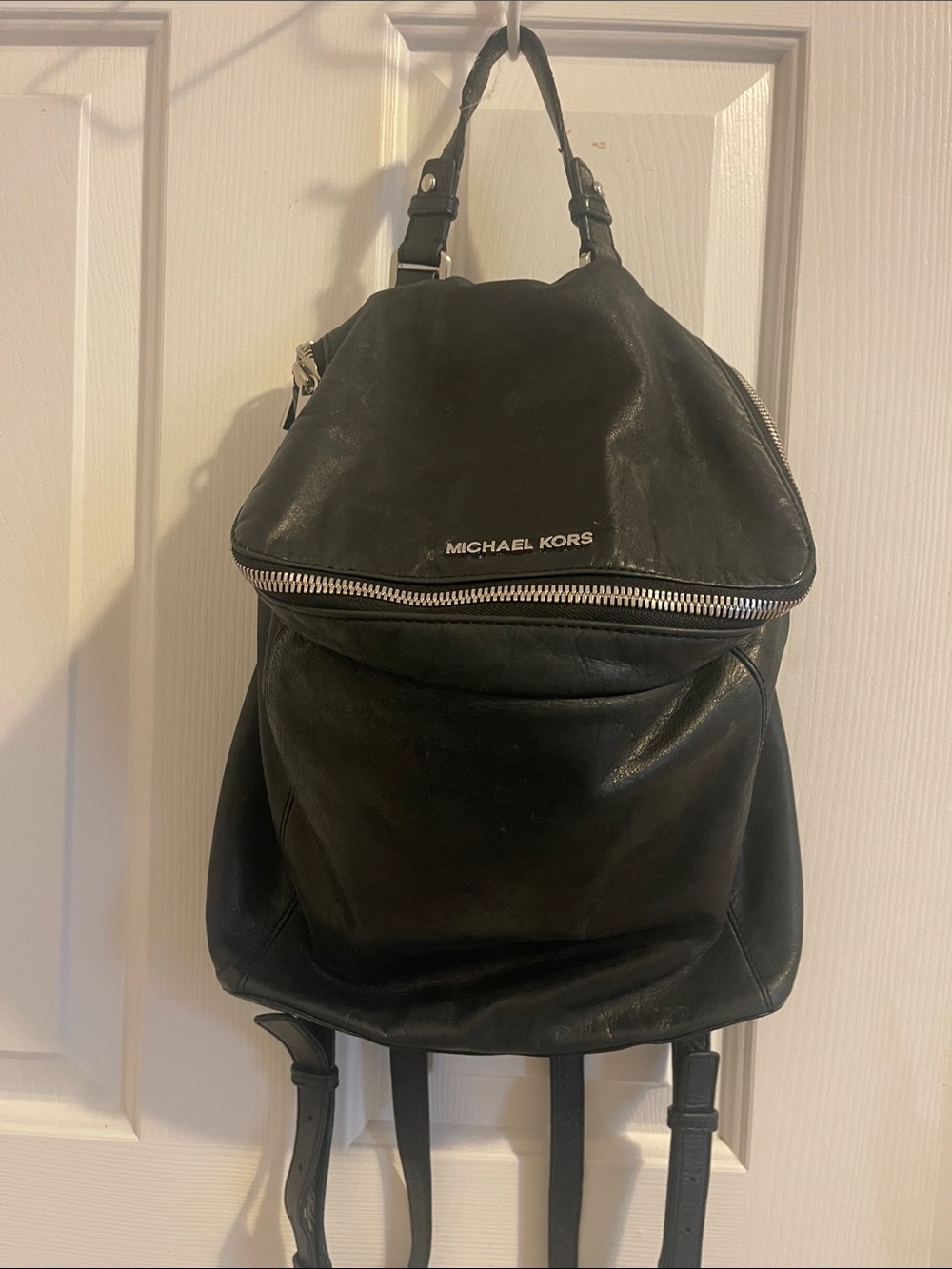 Michael Kors Black Leather Backpack - Sleek Everyday Men’s Bag